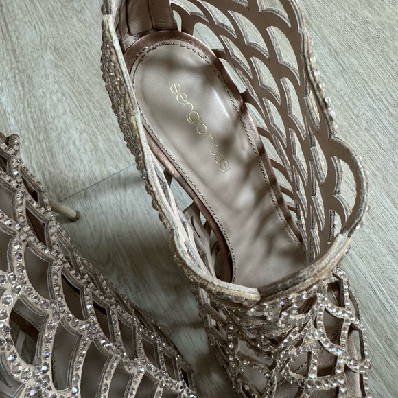 Sergio Rossi Swarovski Crystal Mermaid High Heel Caged Booties size 39/ US 9 - Picture 7 of 9